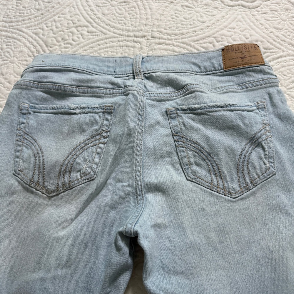 Hollister Vintage Boyfriend Jeans Wms 3 /W26 Light Blue Distressed Ripped Denim - Picture 10 of 11